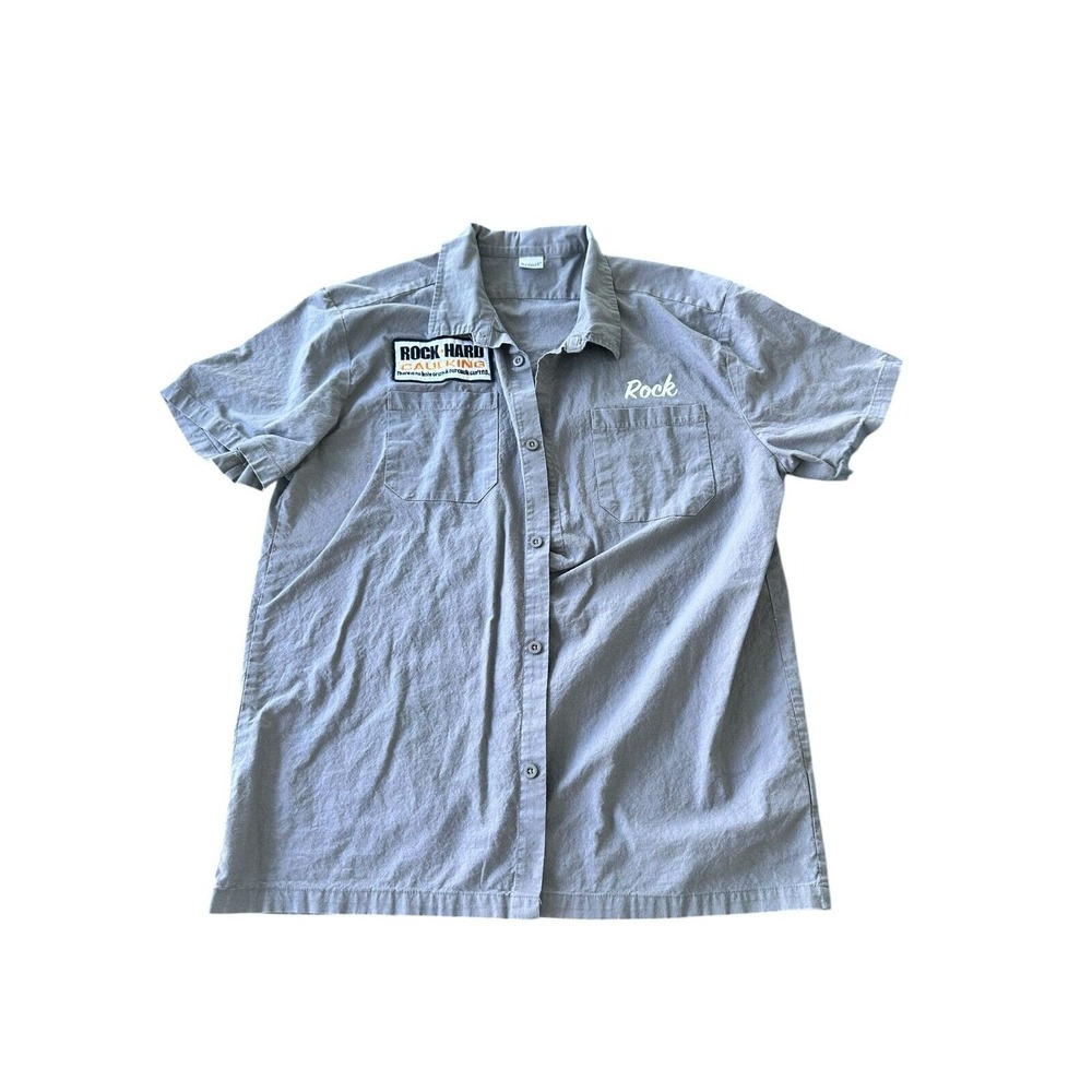 Hard‎ Caulking Shirt - Gray, Size L, Casual Work Attire with Graphic Design